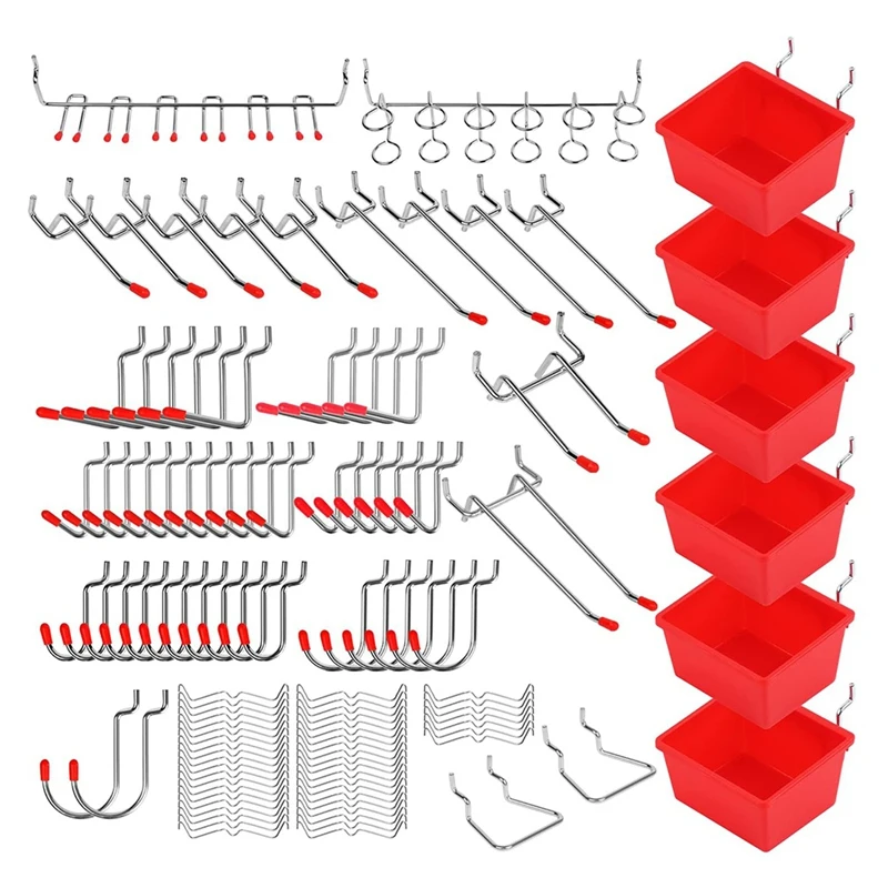 121 Piece Pegboard Hooks Set,Pegboard Accessories With Metal Hooks,Durable Peg Board Organizer Accessories,Pegboard Bins