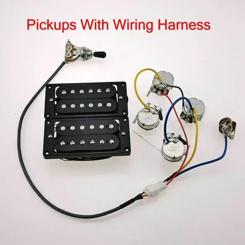 New Guitar Pickups Humbucker  Electric Guitar Pickups 4C zebra / Black set With Wiring Harness