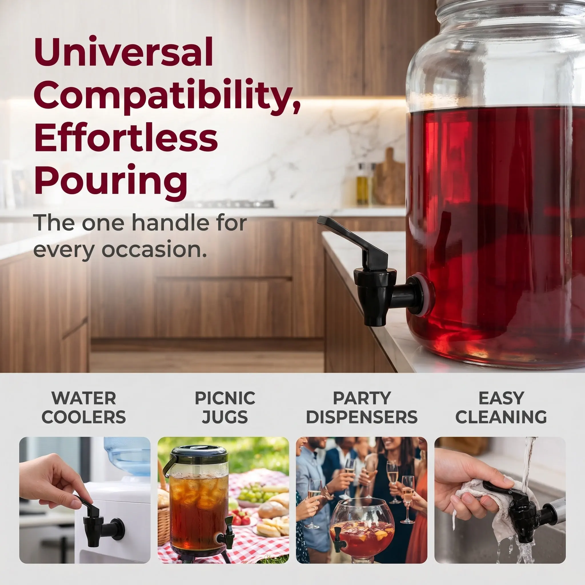 Durable Water Faucet Handle Replacement Universal Fit Kitchen Bathroom Tap Control Valve Repair Parts High Quality Durable Water