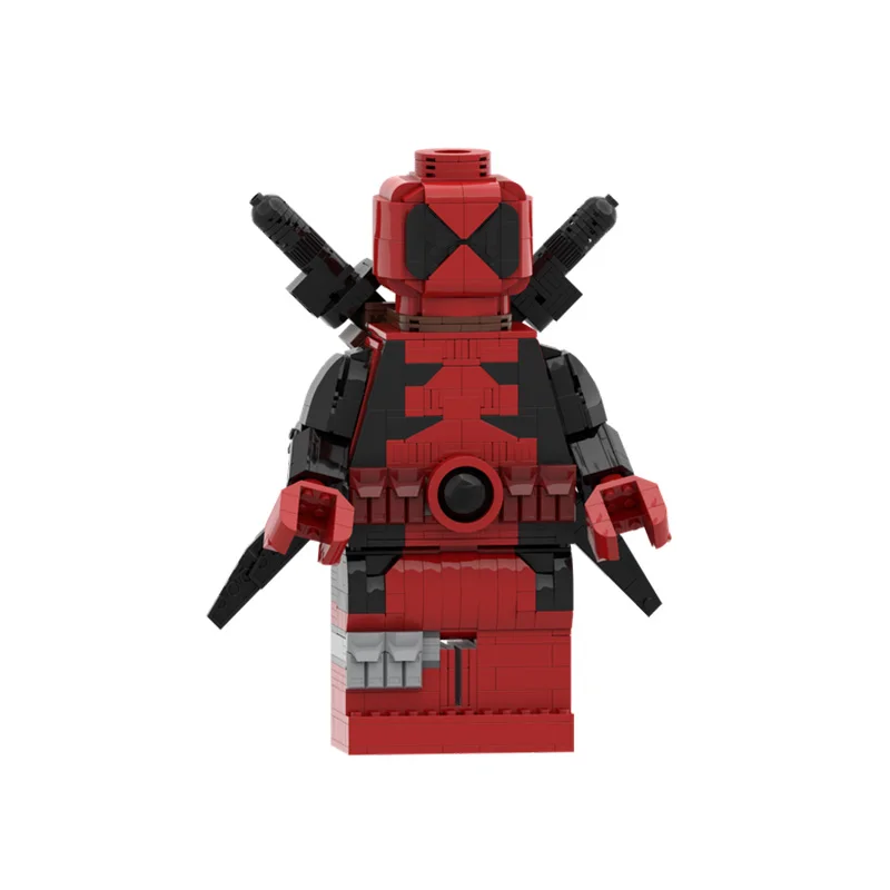 1045 PCS Brickheadz Style Up-Scaled Block Figurine (Red Mercenary Style) MOC Customize Modular Building DIY Toy Christmas Gift