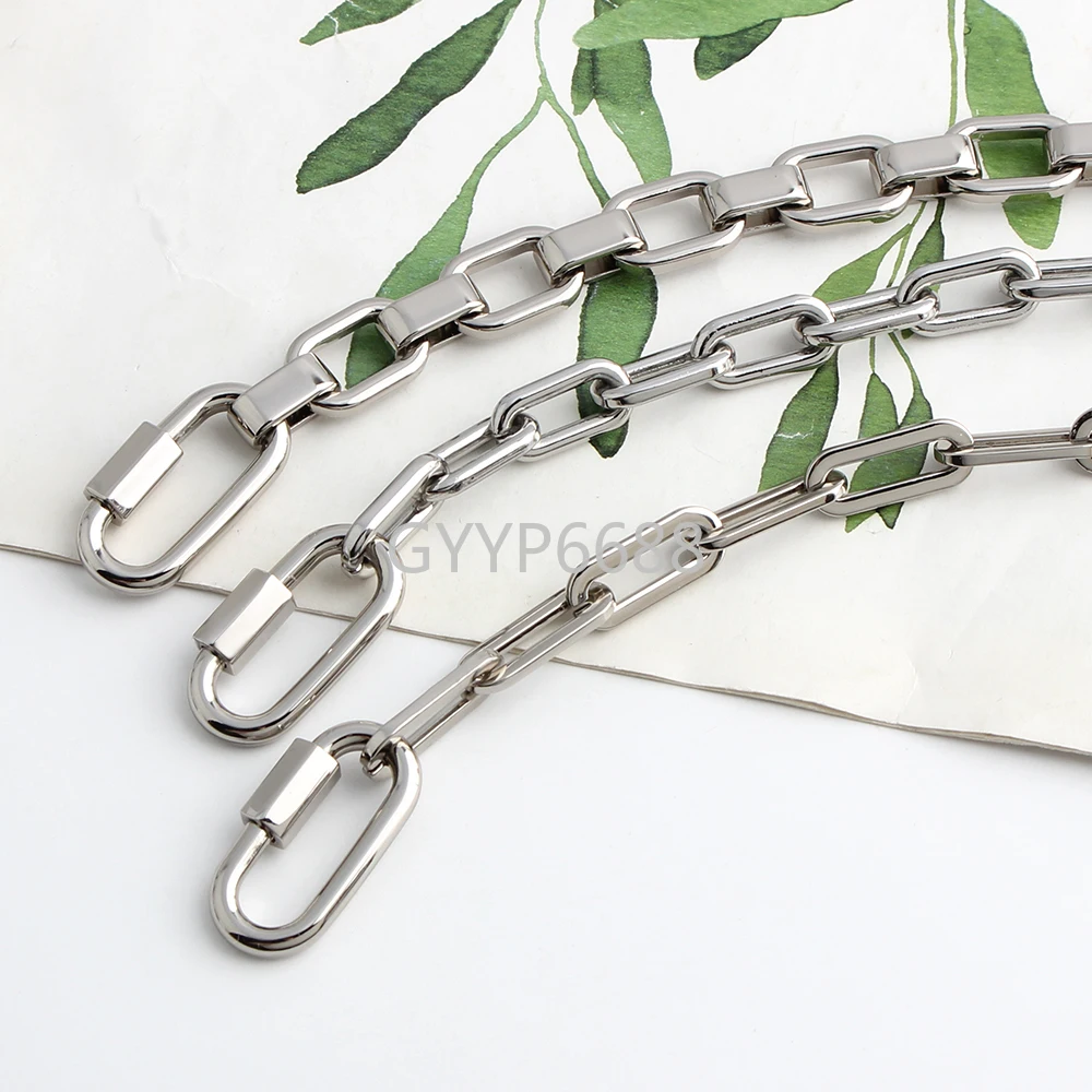 46cm/120cm Silver Open Metal Anti-theft Lanyard Mobile Phone Chains For Necklace Bags Long Rope Portable Pendant Accessories