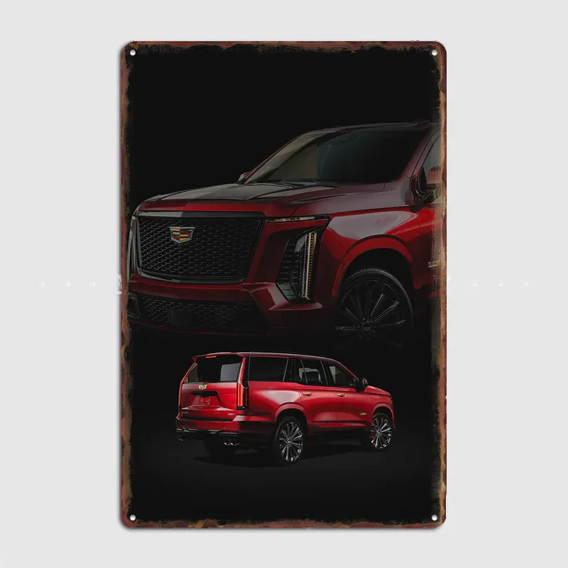 Red V-Series 25 Escalade Poster Metal Custom Sign Indoor Decor Pub Car Club Room Decoration Bar Posters Home Wall Decor