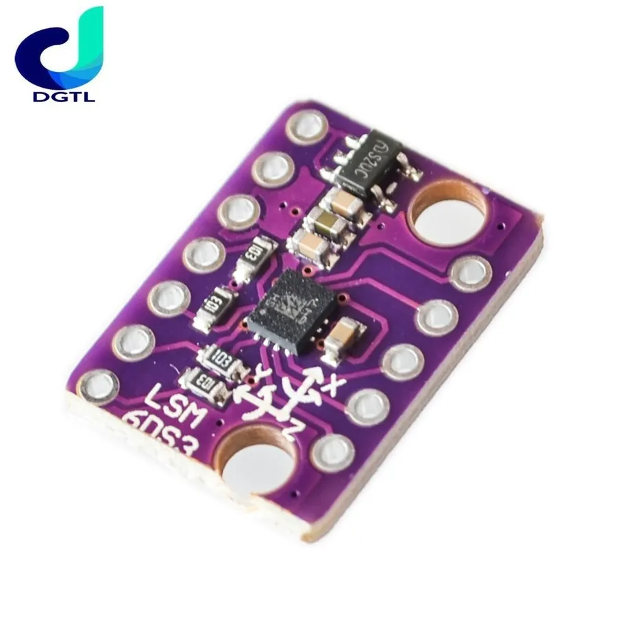 GY-LSM6DS3 LSM6DS3 Accelerometer Gyro Embedded Digital Temperature Sensor Module SPI IIC I2C Interface Module 8kb FIFO Buffer 5V