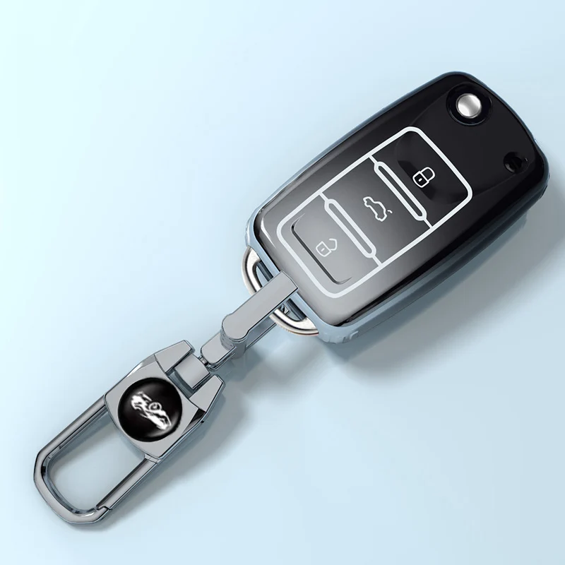 

Чехол для автомобильного ключа из ТПУ, полная защита, сумка для VW Volkswagen Polo Tiguan Passat Golf Jetta Lavida Skoda Octavia