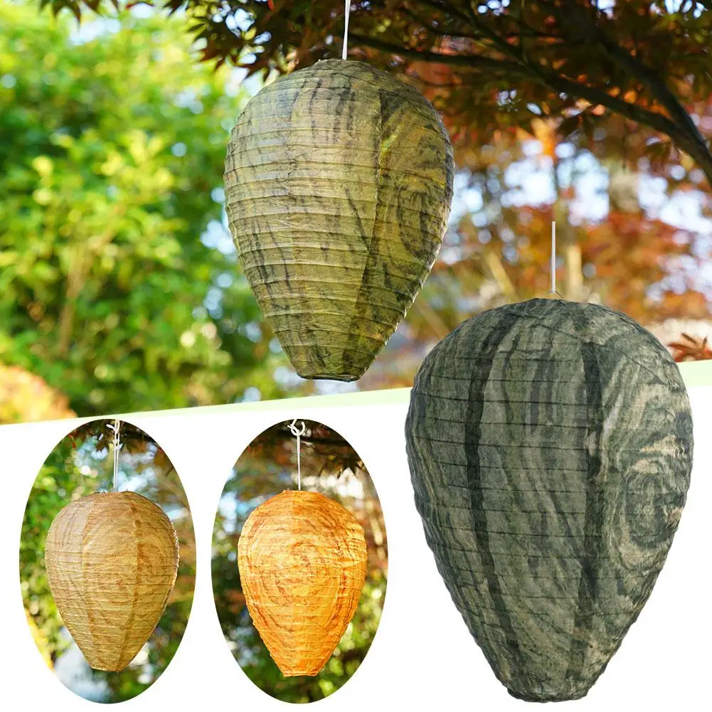 

Hanging Wasp Nest Decoy Outdoor Waterproof Fake Wasp Insects Lantern Hornets Nest Nest Paper Decoy Drive Beehive Plastic De E2A0