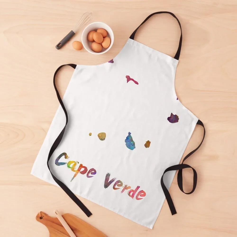 

Cape Verde in watercolor Apron Woman Kitchen Cute Kitchen kitchen clothes for men clothes Apron