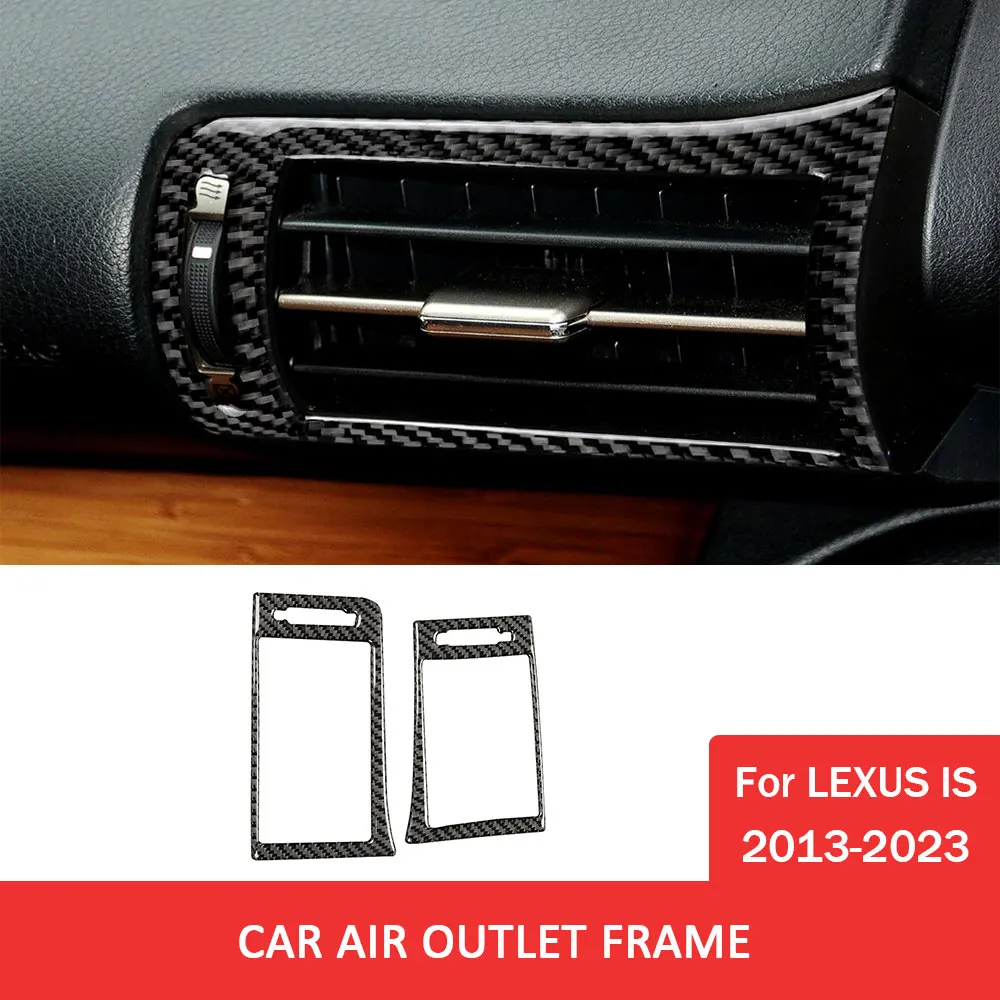

2pcs Car Air Outlet Decoration Cover Trim Stickers for Lexus IS250 2013-2023 Carbon Fiber Decal Automotive Interior Accessories