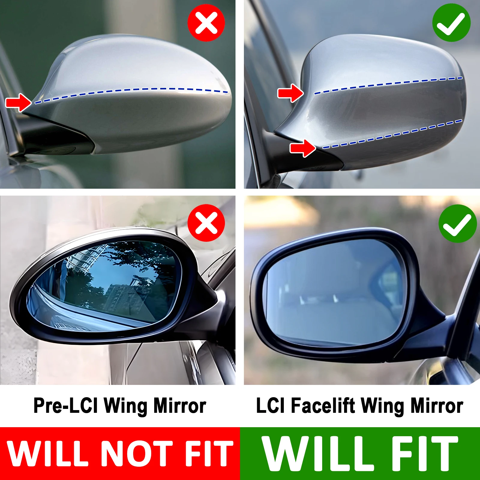 For BMW E90 E91 E92 E93 E81 E82 E87 E88 Side Wing Mirror Cover Cap LCI Facelift 2008-2013 Original Style 51167205291 51167205292 view 5