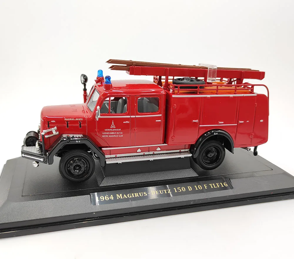 Diecast escala 1:43 Road Eagle 1964 MAGIRUS-DEUTZ 150D10FTLF16 motor de bomberos coche en miniatura de aleación juguete coleccionable regalo exhibición de recuerdo