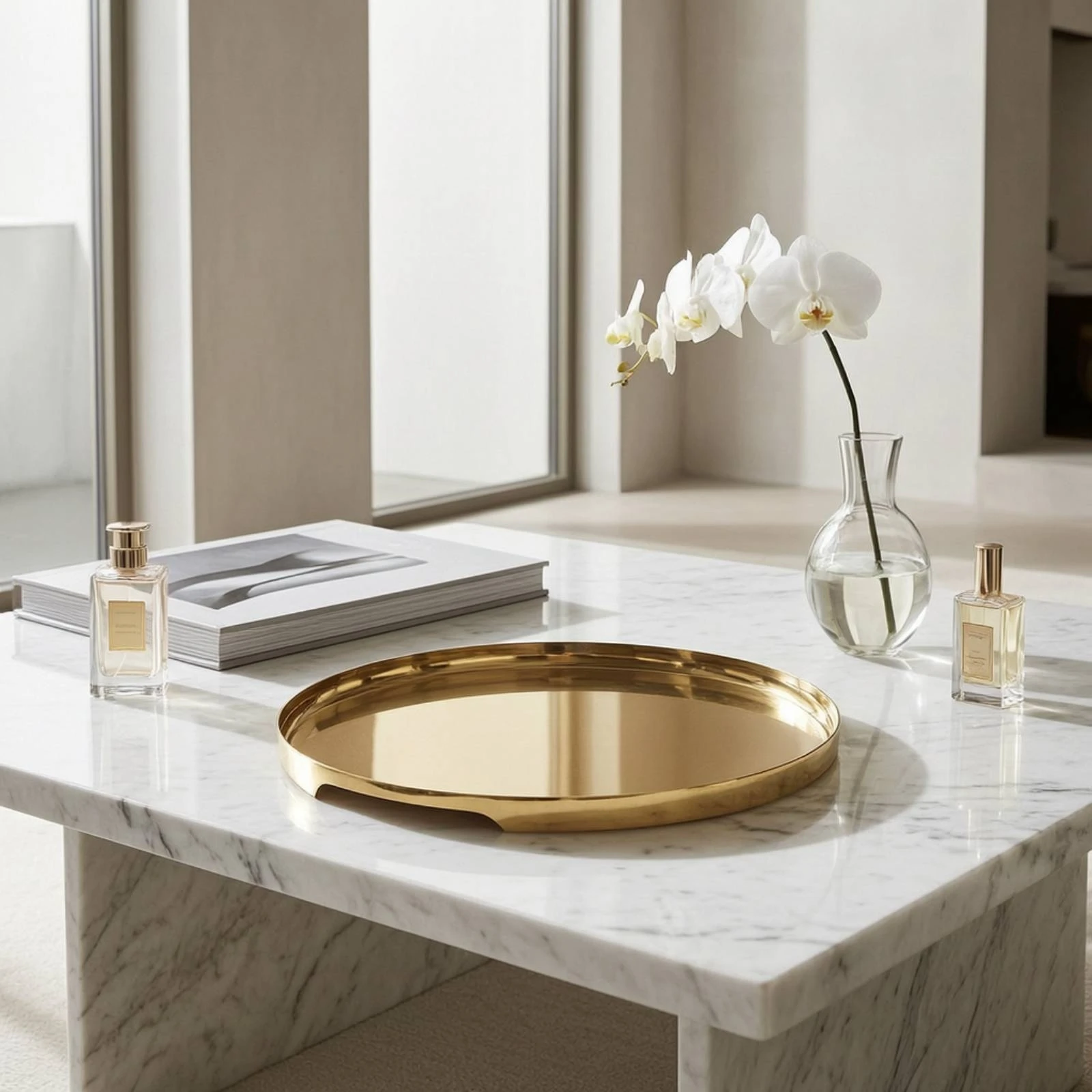 

Mirror Finish Tray Minimalist Stainless Steel Tray Platter Decorative Modern for Coffee Table, Entryway