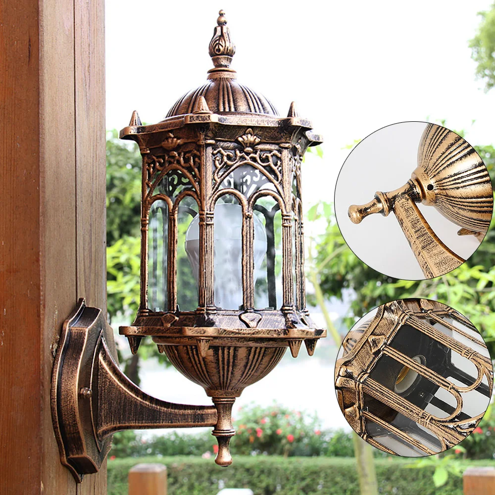 

E27 Retro Lantern Wall Light Fixture Lamp Sconce Bulb Holder Waterproof Outdoor IP44