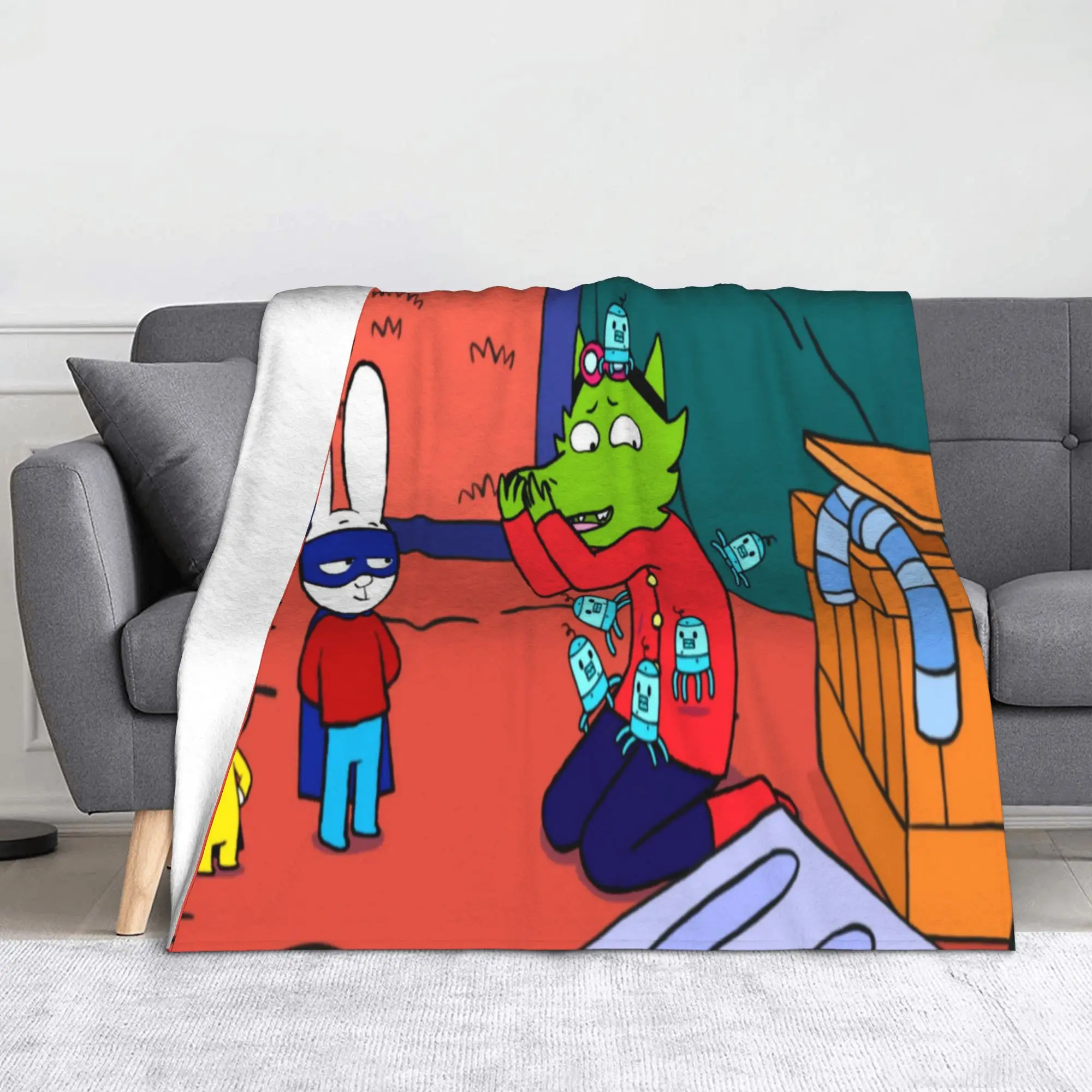 Simon Super Rabbit Merch Blanket Super Soft Cozy  Throw Blankets for Living Room 50x60 Inches Multi-size Bedspread
