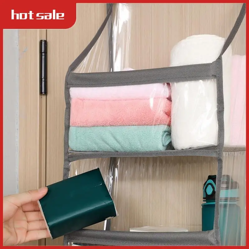 BEAU-1 Piece 5-Shelf Over The Door Hanging Pantry Organizer Room Organizer Pockets Pvc Behind The Door Storage Organizer Capacit