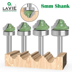 LAVIE-vástago de rodamiento de vástago de 8mm, enrutador de bordes Ogee romano doble, broca de fresado para madera, línea de madera, cuchillo, tallado MC02100, 1 unidad