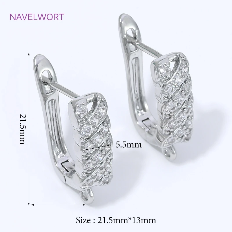 DIY-Ohrring-Zubehör: 18K vergoldete Messing-Shvenzy-Ohrhaken mit Zirkonia-Ohrhakenverschlüssen, Schmuckherstellungszubehör – Detail 27