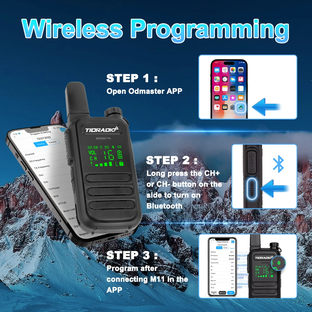 TIDRADIO M11 2 pz PMR/FRS portatile Mini Walkie Talkie IP55 impermeabile senza licenza NOAA programmazione Wireless Mini Radio