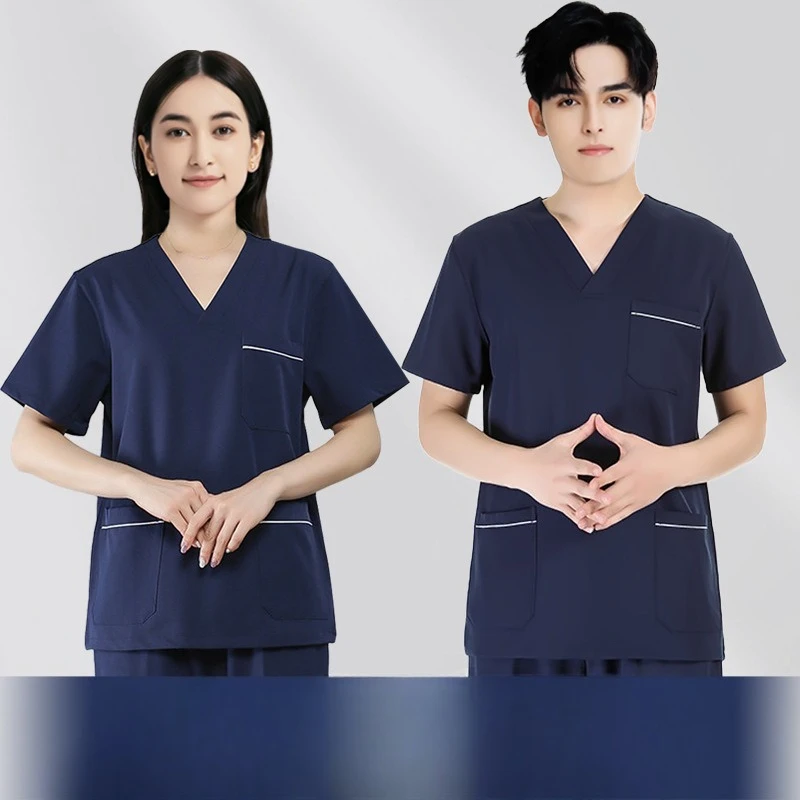premium-stretch-quick-dry-scrub-top-short-sleeve-for-doctors-dentists-veterinary-surgeons