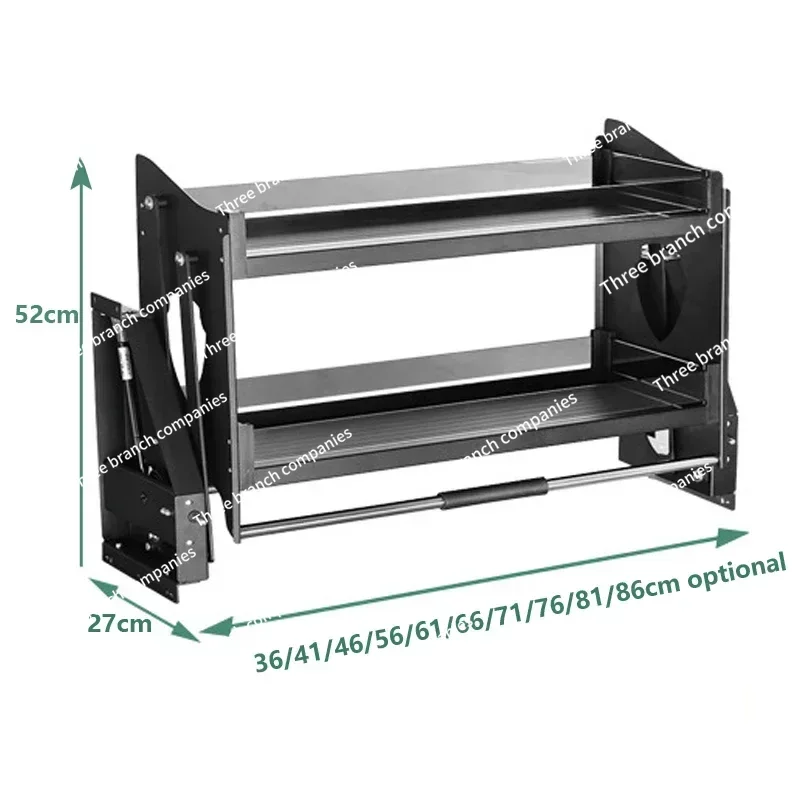 

nervures en aluminium, armoire de cuisine, réglable, levage, tampon d'amortissement, supports de rangement pour ascenseur