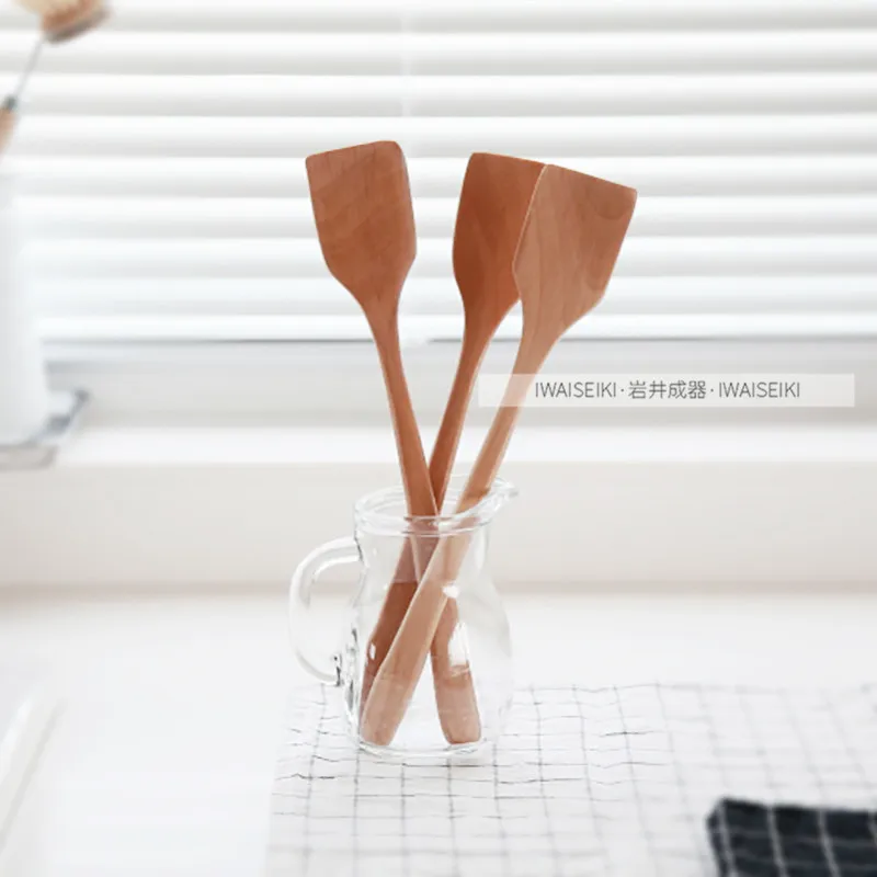 Mini Handmade Wooden , Jade Fired Non Stick Pot, Snow Flat Pot, Cast Iron Pot, Small Wooden Spatula, Kitchen Decoration