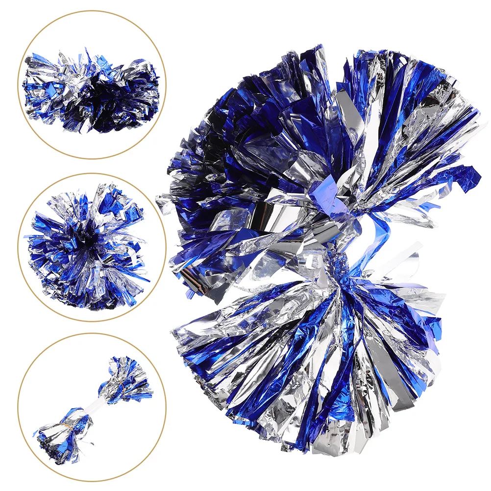 

2Pcs Durable Cheerleading Pom Pom Reusable Pe Material Hand Flower Ball for Sports Games Dance Performance Cheer Supplies
