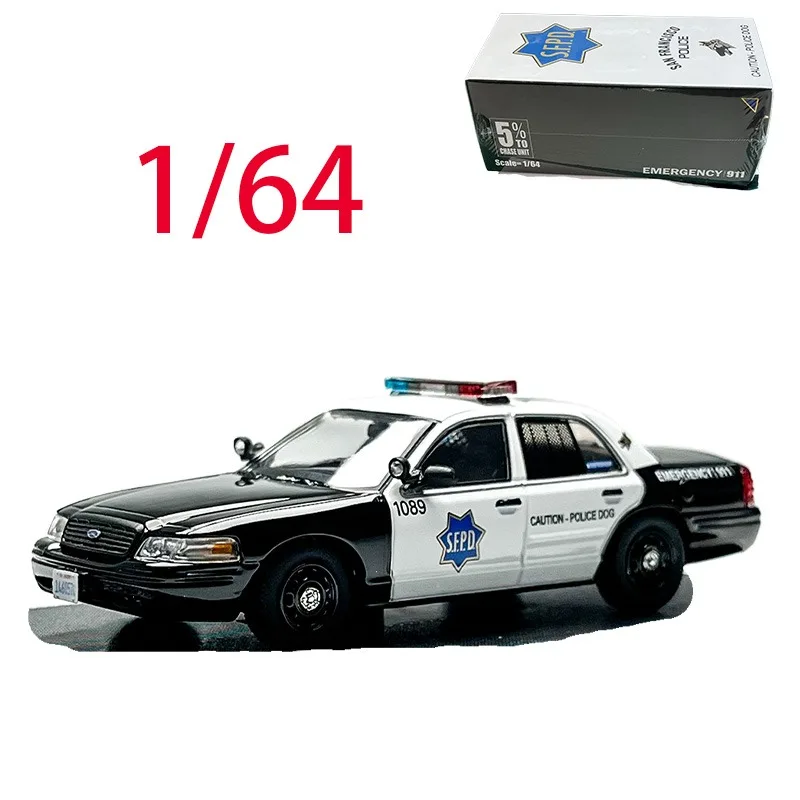

Литая под давлением модель автомобиля Ford из сплава в масштабе 1/64 Ford, полицейская машина Ford Crown Victoria ‌ SFPD Play Vehicles Игрушки для мальчиков Оригинальная коробка