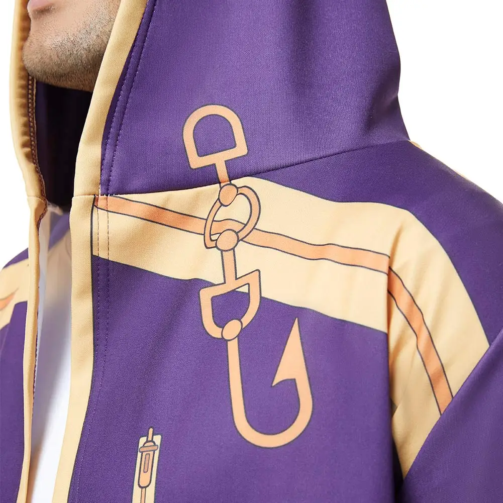 Kujo Jotaro Cosplay Rollenspiel Kordel zug Hoodie Anime Jojo Cosplay bizarre Abenteuer Kostüm Männer Phantasie verkleiden Party kleidung