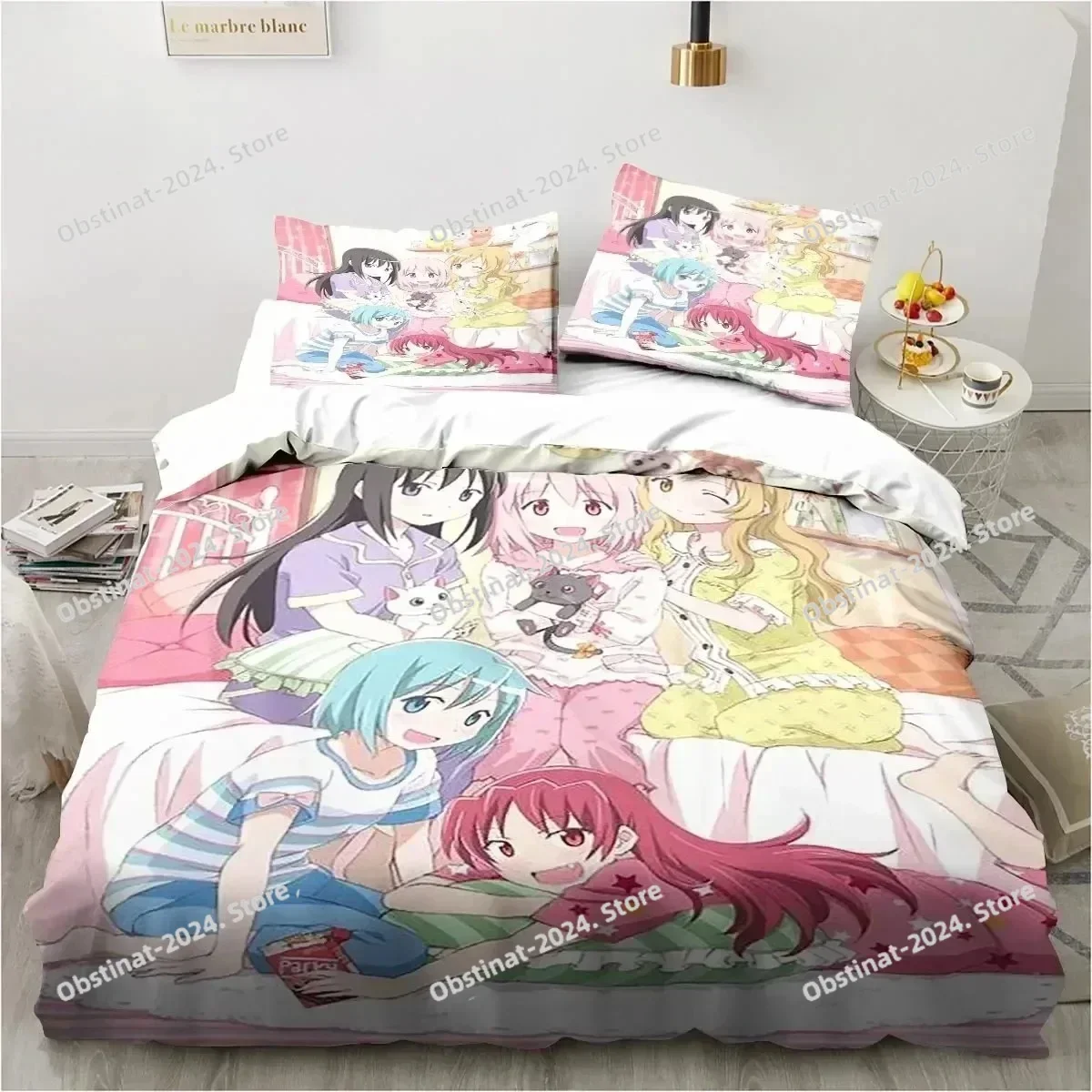 3D Anime Puella Magi Madoka Magica Bedding Set Printed single Comforter Quilt Bed Cover Pillow Case 3 Pieces Set Kids Adult Size