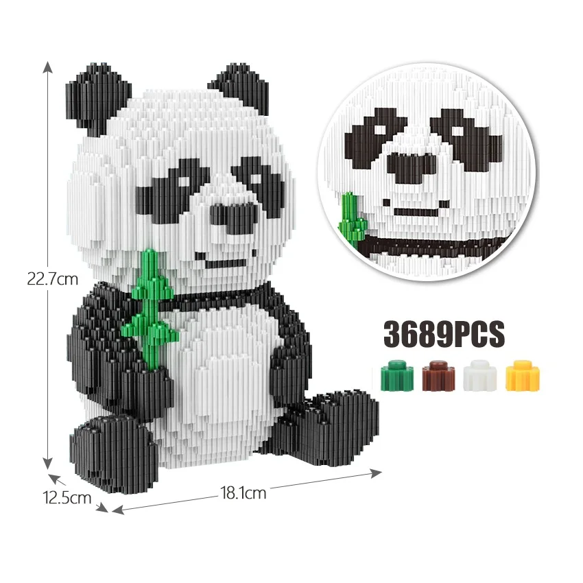 

Plastic Bricks Connection Building Blocks Cute Panda Model Auction Figure Assemable Building Toy Brinquedos for Kids Gift 8046