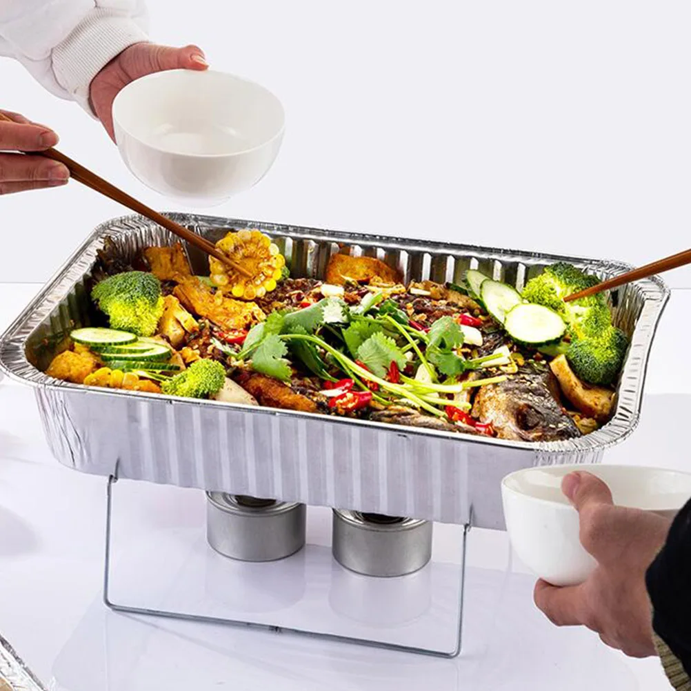 

4 Pcs Grilled Fish Box Barbecue Pan Tray Food Boxes with Lids Roaster Pans Silver Aluminum Foil Tin Travel