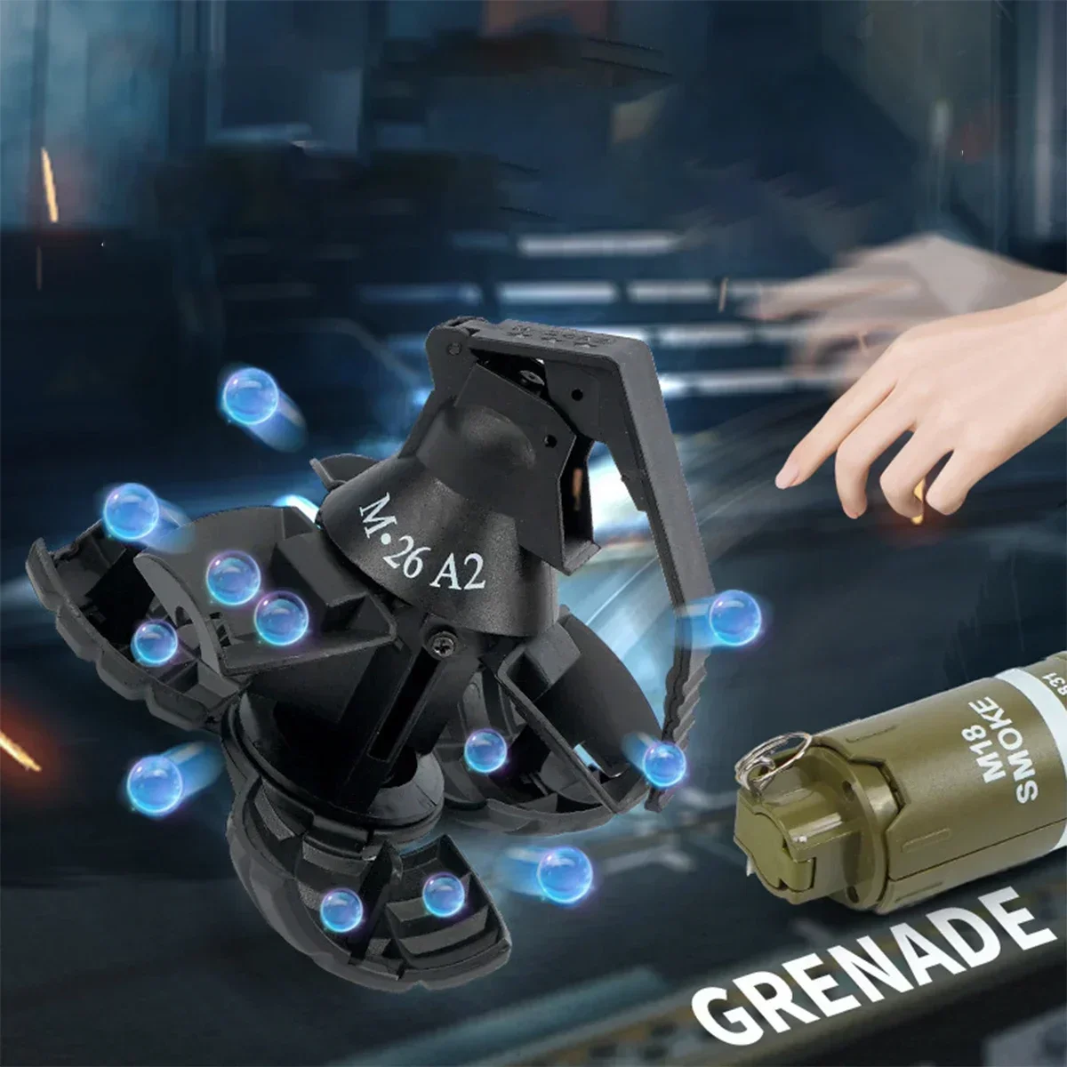 ระเบิดมือ M67 ของเล่นจำลองระเบิดมือ 1/3 ชิ้น ทำจากไนลอน สำหรับปืนอัดลมและเพ้นท์บอล