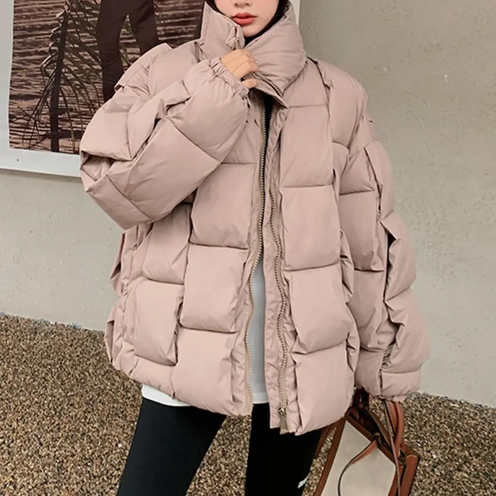 2024 Korean Fashion Winter Jacket Women Parkas Jacket Women Outwear Coats Solid Stand Collar Windbreaker Cotton Padded Jacket