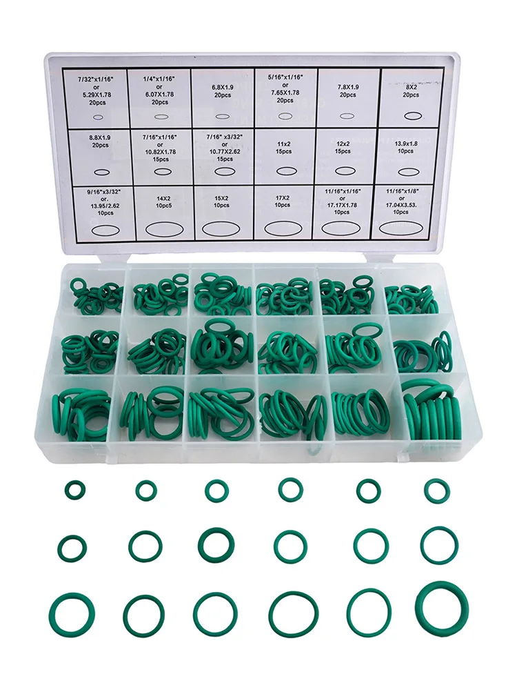 270 Pieces O Ring Set for Automotive AC Systems Includes 18 Popular Sizes of HNBR Sealing Rings for Optimal Performance