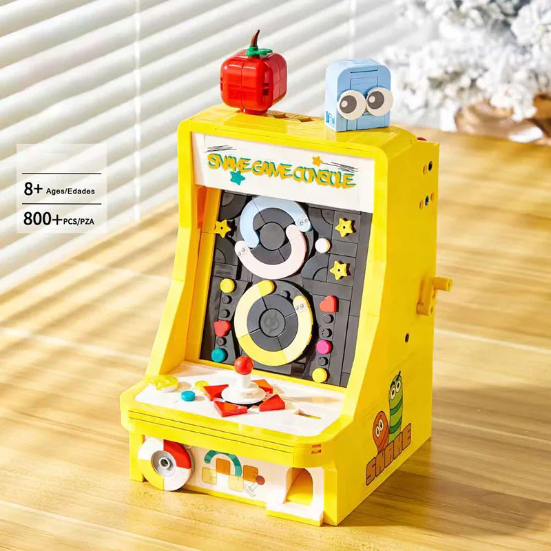 2024 NEW MOC 800pcs Snake Game Machine Building Blocks Set DIY Mini Games Console Construction Bricks Toys For Children Gifts