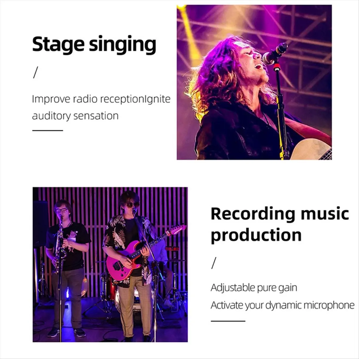 

ABJA DM3 Dynamic Microphone Preamplifier 28DB Gain Stage Speech Recording Lossless Sound Quality Mic Amplifier for Live