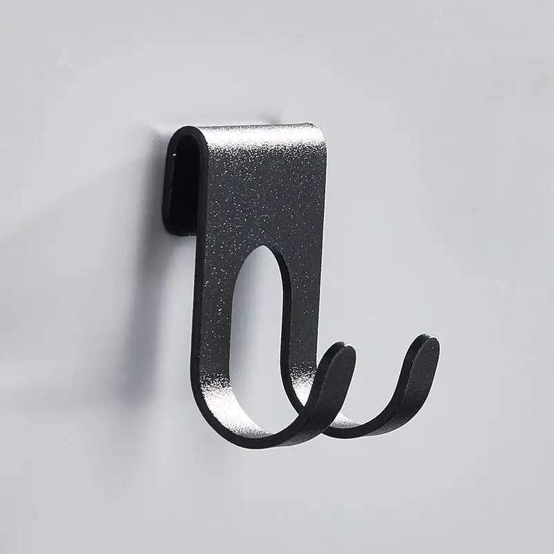 

Kitchen And Bathroom Hooks Space Aluminum Plug Shaving Knife Hooks Bathroom Inverted Wall Hanging Perforated Install Simple