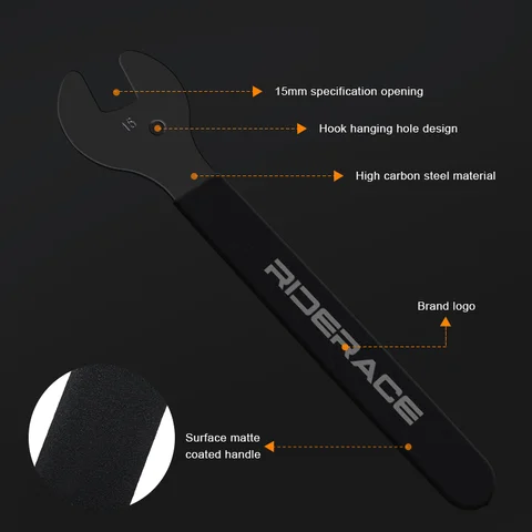 Cykelpedalnyckel 15 mm öppen extra lång handtag robust hållbar MTB racercykel pedalnyckel nyckel installation borttagare reparationsverktyg 6 best sales pedalverktyg - №2