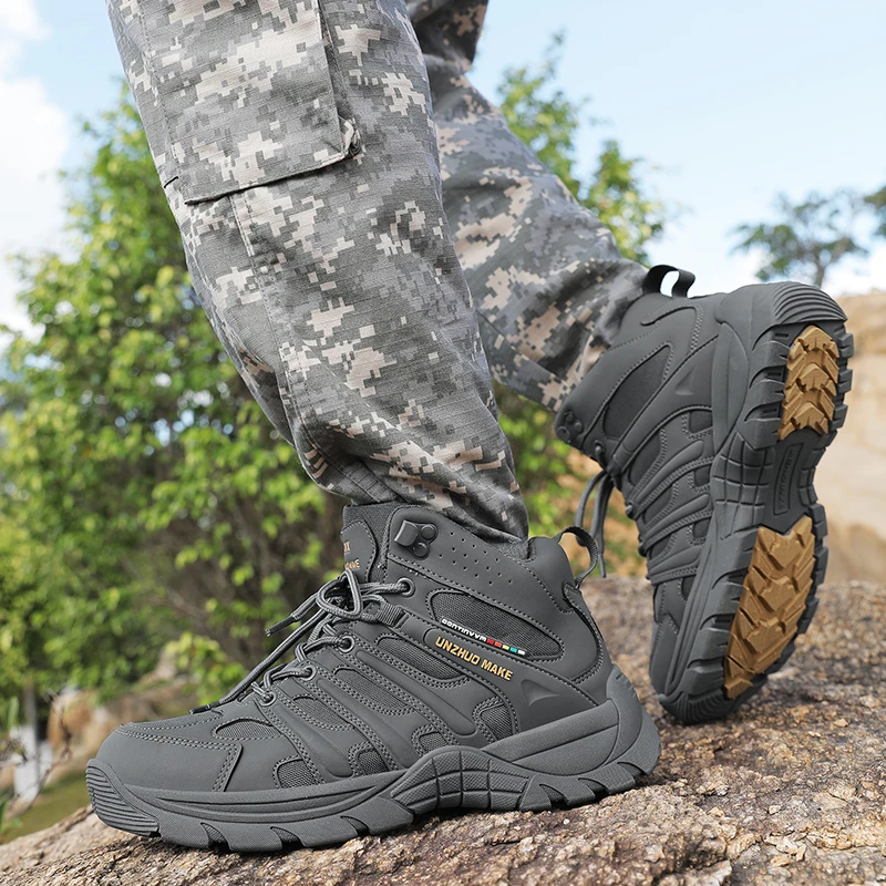 Water Proof Hiking Boots Male Outdoors Camping Anti-wear Rapid Response Fishing Hunting Tactics Training Anti-slip Sports Shoes