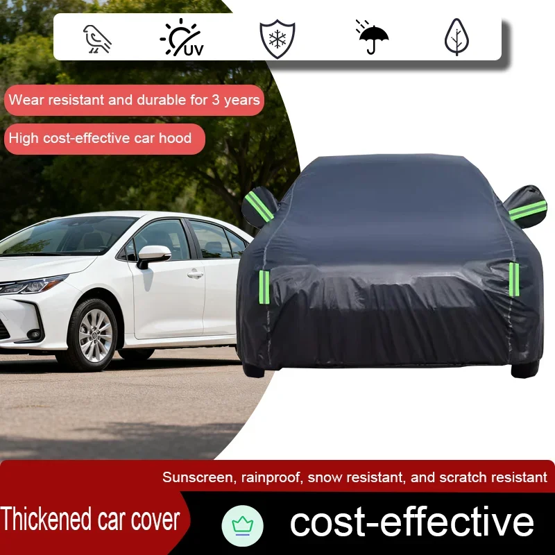For Toyota Corolla/Honda Accord, thickened car cover, waterproof, all-weather, full-body cover, rainproof, sunscreen, hailproof