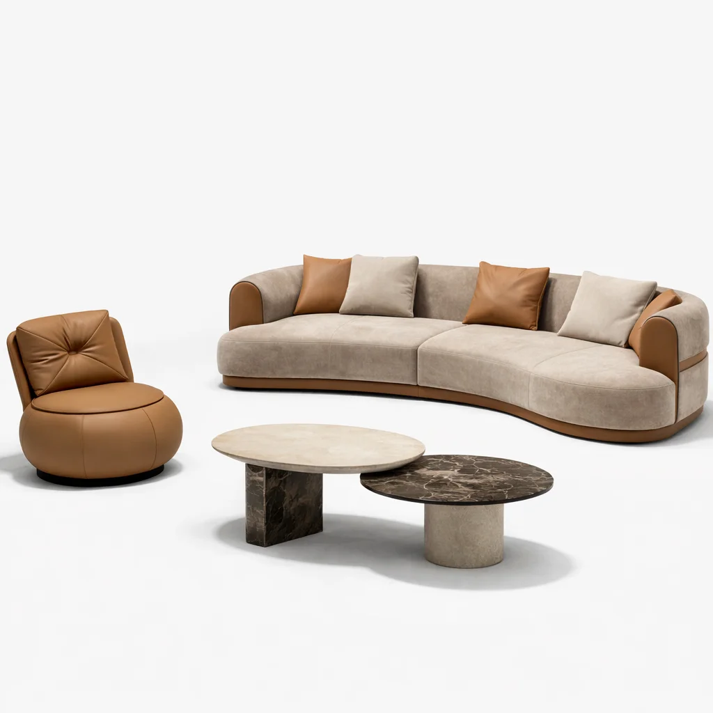 #Luxury Smart Modern Curved Convertible Eco-Friendly Sectional Sofa Multifunctional Hotel Living Room