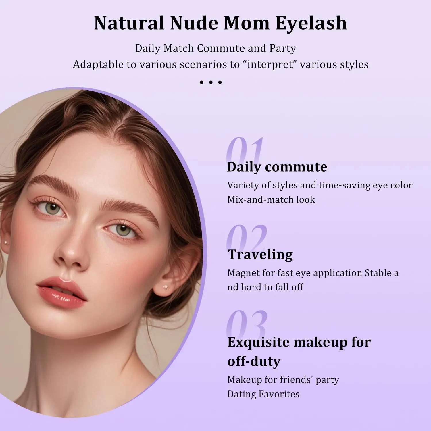 マグネットつけまつげ（アプリケーター付き） - 接着剤不要、初心者向け再利用可能つけまつげキット、軽量で自然なマグネットつけまつげ