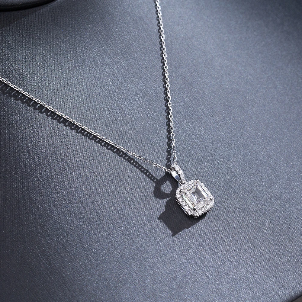 

Ожерелье с выращенным в лаборатории бриллиантом изумрудной формы 2,6 карата, цвета H, чистоты VS2, из платины PT950, с подвеской из бриллиантов для женщин и девушек, в наличии, MSN-624