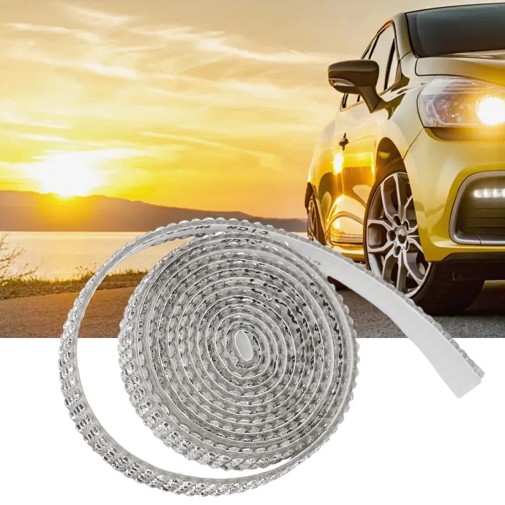 Diamond Rhinestone for crystal Sticker Silver White Sparkling Replacement White 1 Yard 90 Cm Accessories Cars
