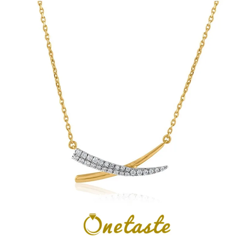 

925 Sterling Silver Cubic Zirconia X Curve Cross Pendant Necklace Women Sparkling Trendy Stackable Chokers Necklaces Party Gift