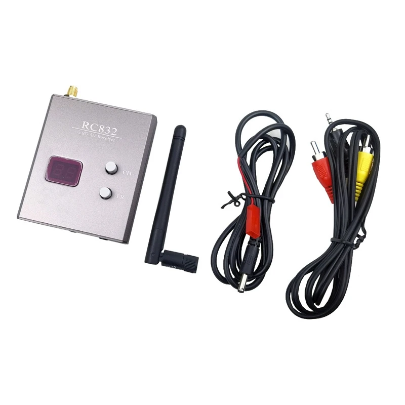 

RC832 FPV Receiver 5.8Ghz 48CH RC832 AV Receiver With Antenna For FPV Multicopter RC Quadcopter