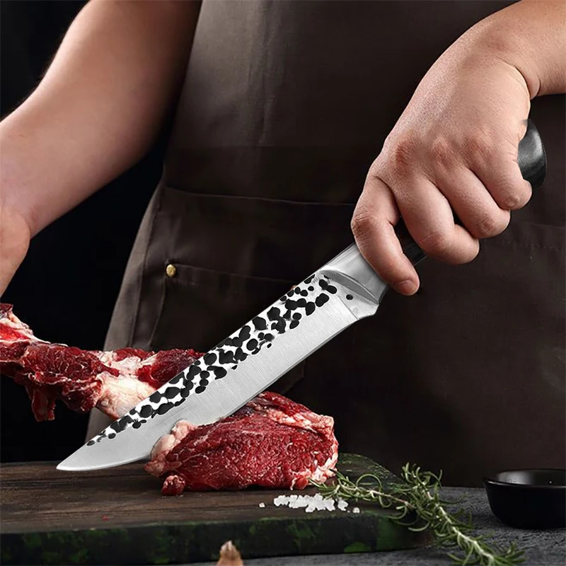 Kitchen Chef Knife Butcher Meat Cleaver Forged Bone Slaughtering Knives Stainless Steel Slicing Vegetable Fish Boning Knife BBQ