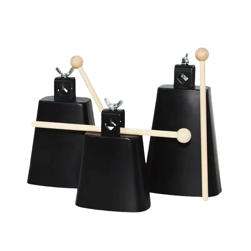 Campanaccio da 4/5/6/7/8 pollici con mazze di legno Campana da jazz in acciaio metallico Campana per bestiame Parti e accessori per strumenti a percussione