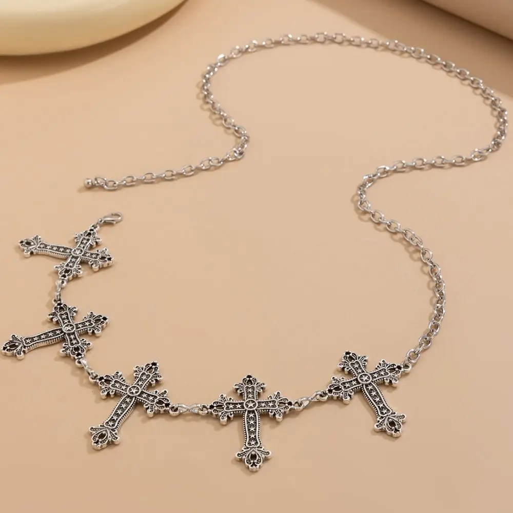 ที่ไม่ซ้ํากันจี้เข็มขัดโซ่โลหะ CROSS จี้ Link Chain Design เอวเข็มขัดปรับ Body CHAIN ชุดอุปกรณ์เสริม