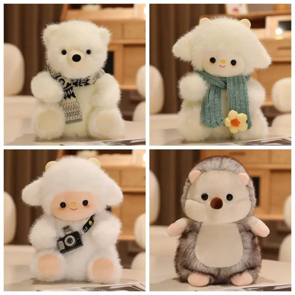 PP 綿白羊ぬいぐるみ移動缶拍手動物クマハリネズミ人形コレクション快適
