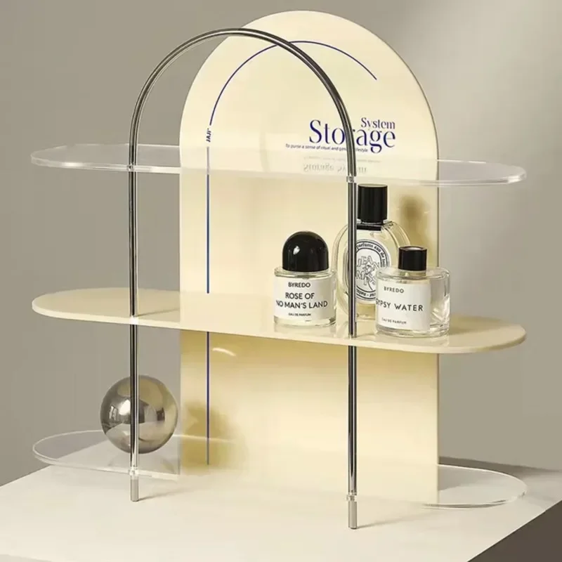 

Ins Style Acrylic Cosmetic Display Rack Storage Perfume Skincare Desktop Shelves Living Room Household