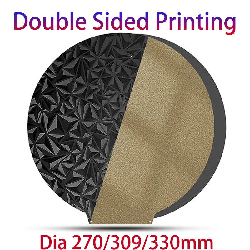 ENERGETIC Flsun T1/V400/S1 Magnetic Plate Dia 270/309/330mm Double Sided Printing Flexible Smooth PEO/PET/PEY 3d Printer HeatBed
